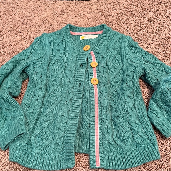 Mini Boden Other - Mini boden green cable knot cardigan sweater size 6/7